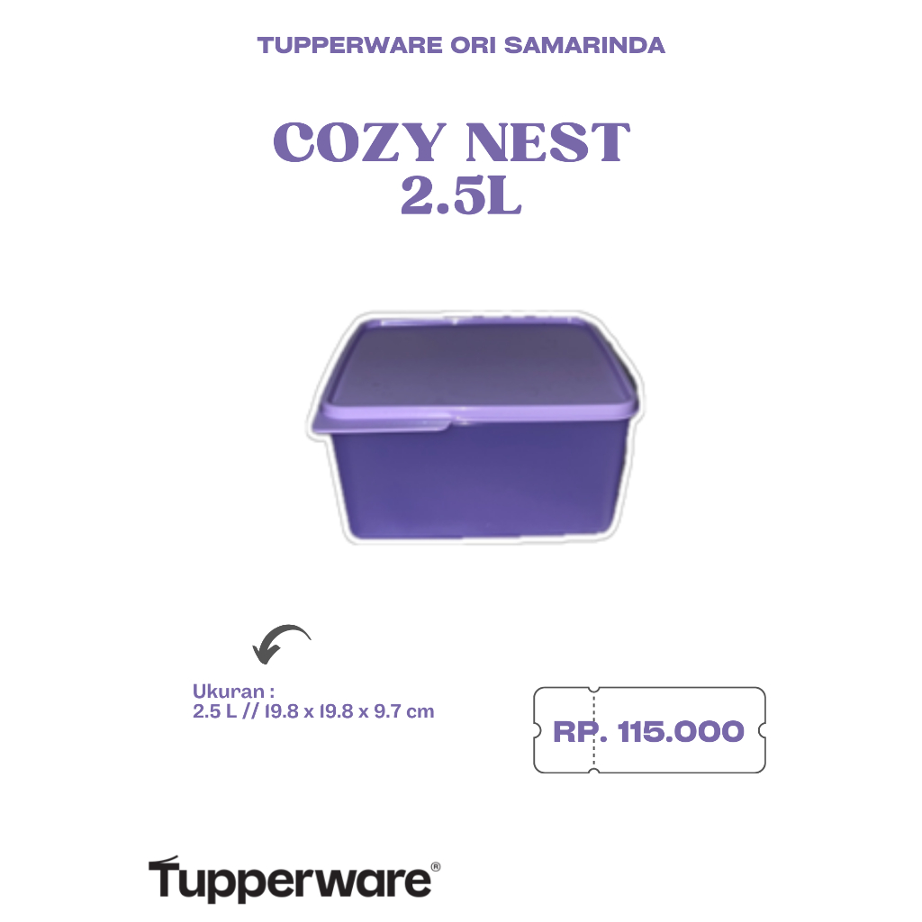 Tupperware Ori - Cozy Nest 500ml // 1.2L // 2.5L Purple