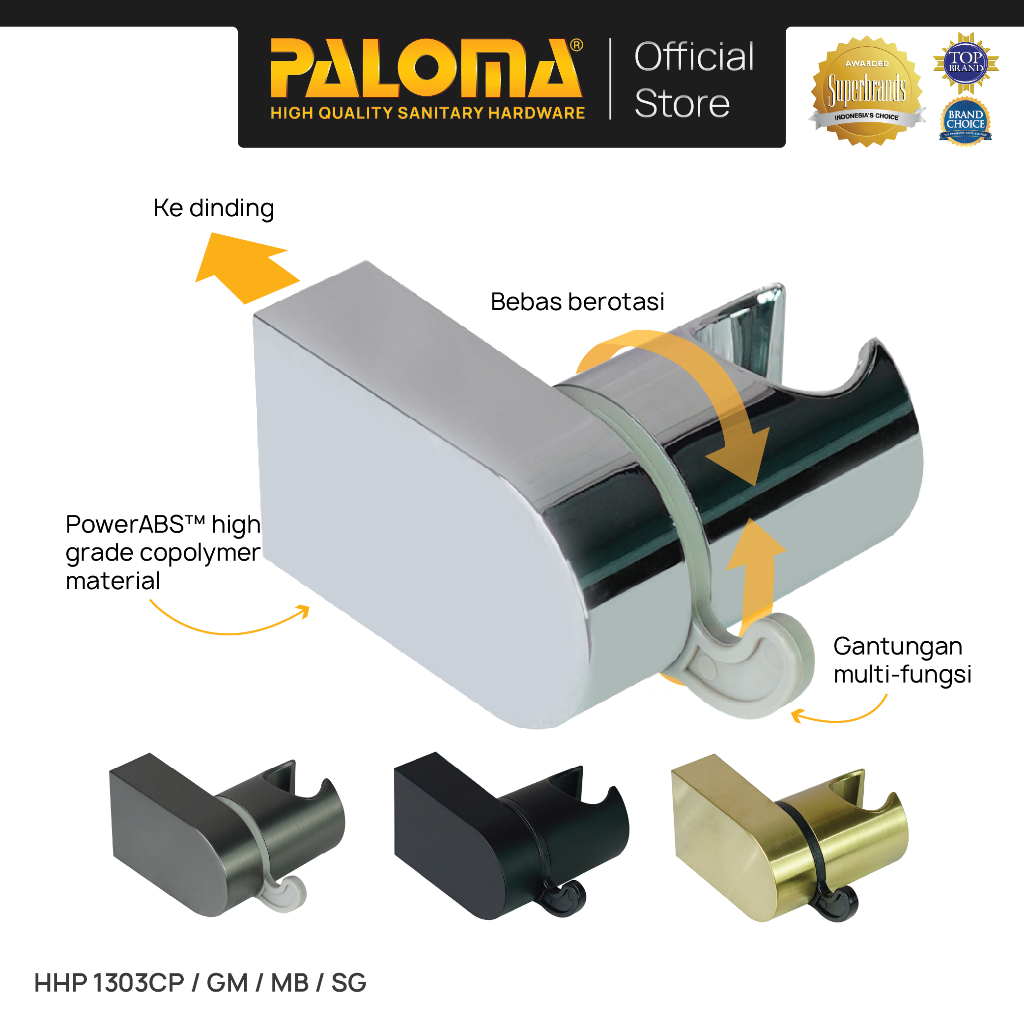 PALOMA Holder Shower Gantungan Handshower Hanger Bracket Breket Dudukan Hand Shower Adjustable Diatu
