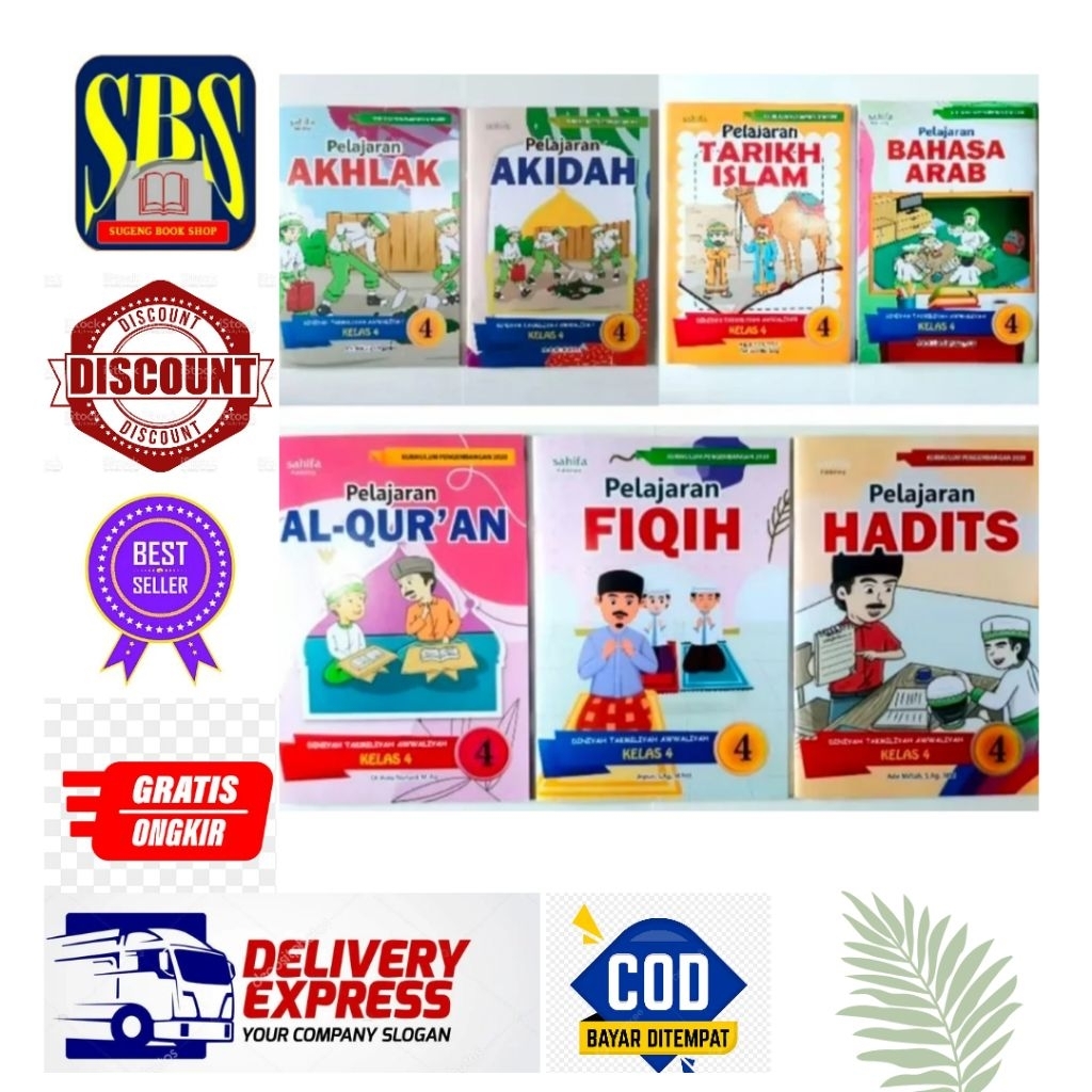 BUKU MDTA SATU PAKET 7 MAPEL UNTUK KELAS 4 KURIKULUM 2020 PENERBIT SAHIFA