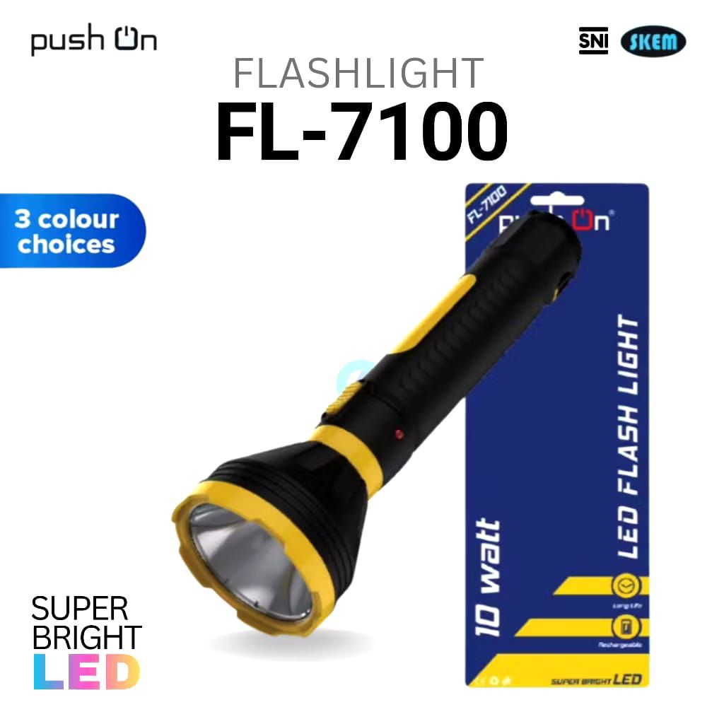 Senter Charge Genggam Super Terang Push On FL 7100