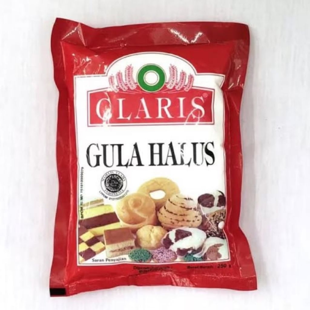 Gula Halus Claris 250g / Gula claris merah 250 gram / Gula Halus donat