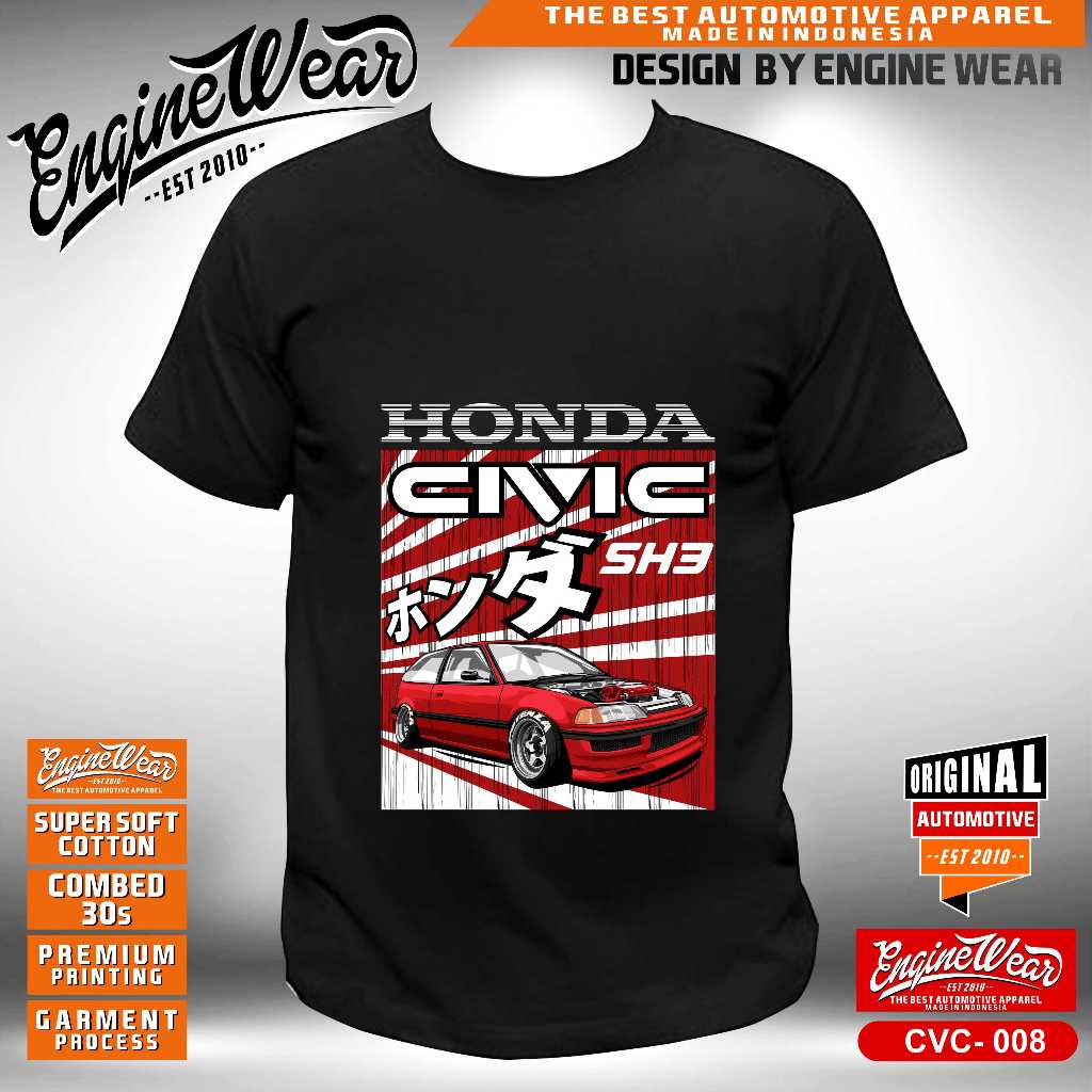 kaos honda civic nouva sh3 kaos baju tshirt otomotif mobil honda nouva
