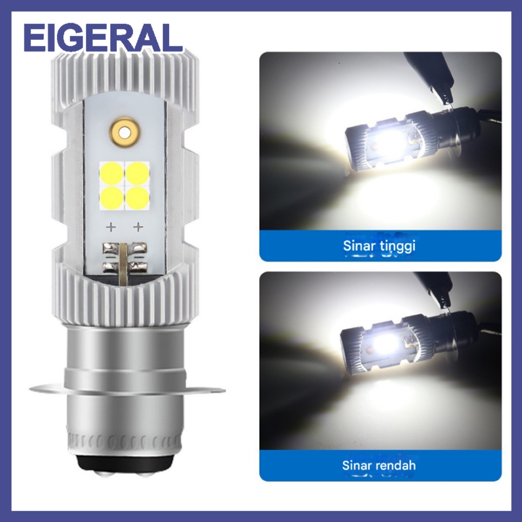 LAMPU DEPAN MOTOR LED LAMPU LED 2SISI H6 ARUS DC P15D M5 BST BOHLAM LAMPU DEPAN MOTOR LED HS1 H4 12V