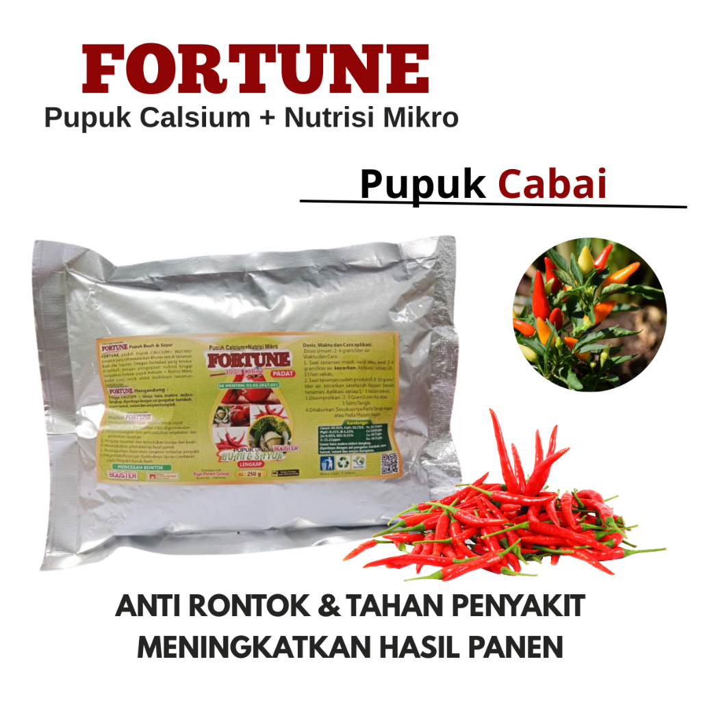 Pupuk Cabe Rawit, Pupuk Cabe Berbuah Lebat, Pupuk Cabe Organik FORTUNE PUPUK BUAH DAN SAYUR