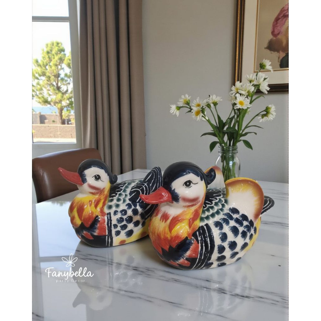 pajangan keramik bebek import mewah hiasan rumah