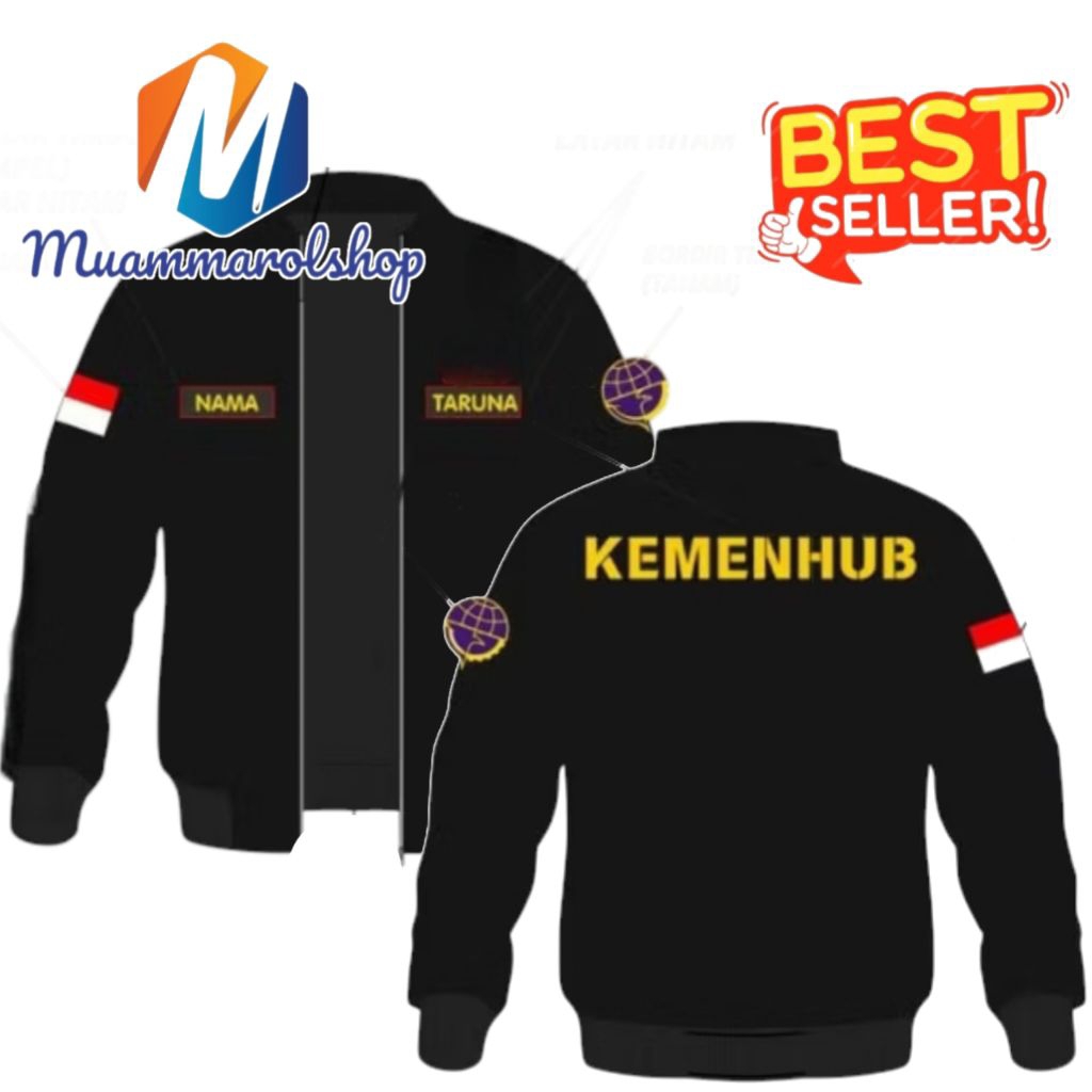 jaket bomber bordir timbul kemenhub jaket kemenhub
