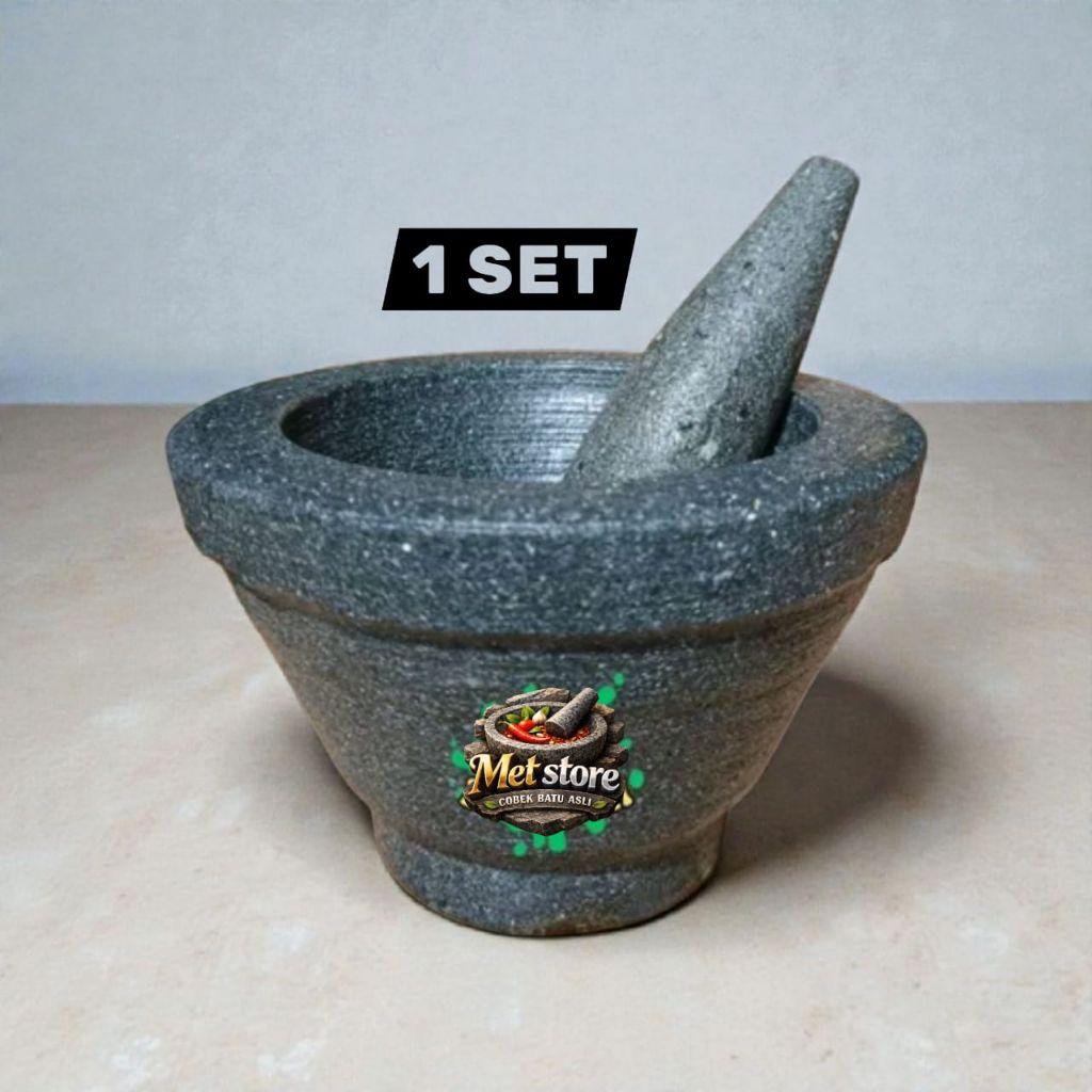 Lumpang batu asli ukuran 16.cm sudah satu set tumbukan alu termurah