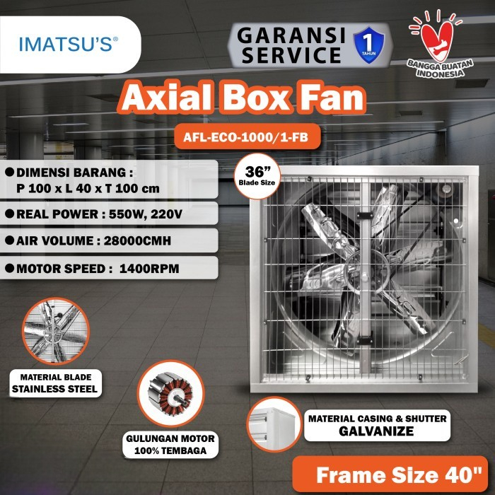 IMATSU'S Exhaust Box Fan 36 Inch 220V 1 Phase Blower Kandang Ayam Gudang Peternakan