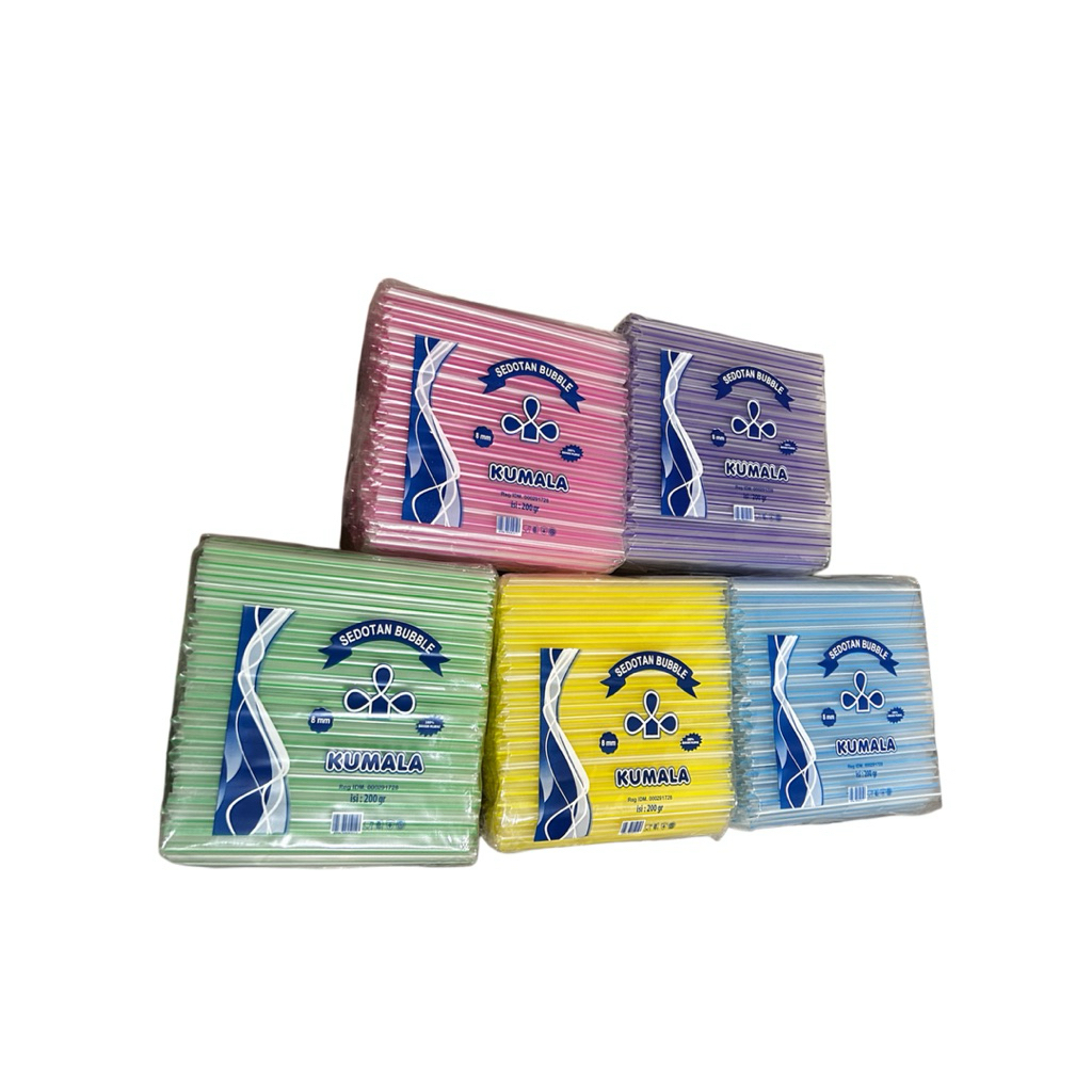 Sedotan Bubble Boba Plastik 8mm Salur - Isi 240 Batang Mudah Digunakan