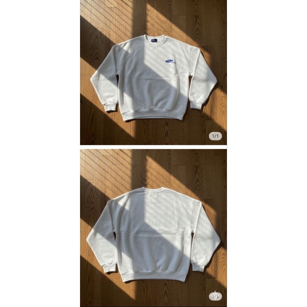 Crewneck Putih Oversize Samsung | Sweater Putih Jumbo Wanita & Pria All Size fit to XL