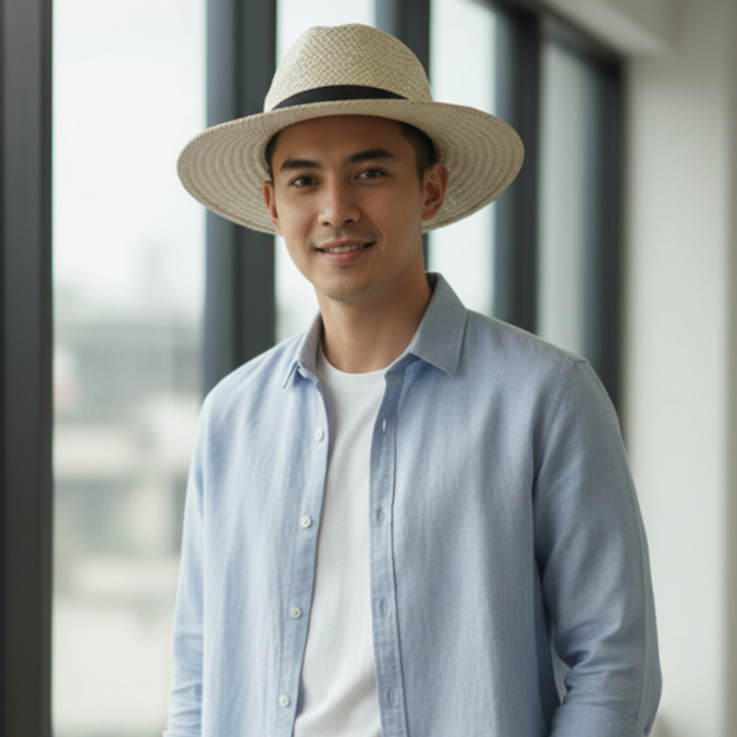 Topi Laki-Laki/ Topi Anyaman/ Topi Model Terbaru/ Topi Kekinian/ Topi Pantai Desain Klasik