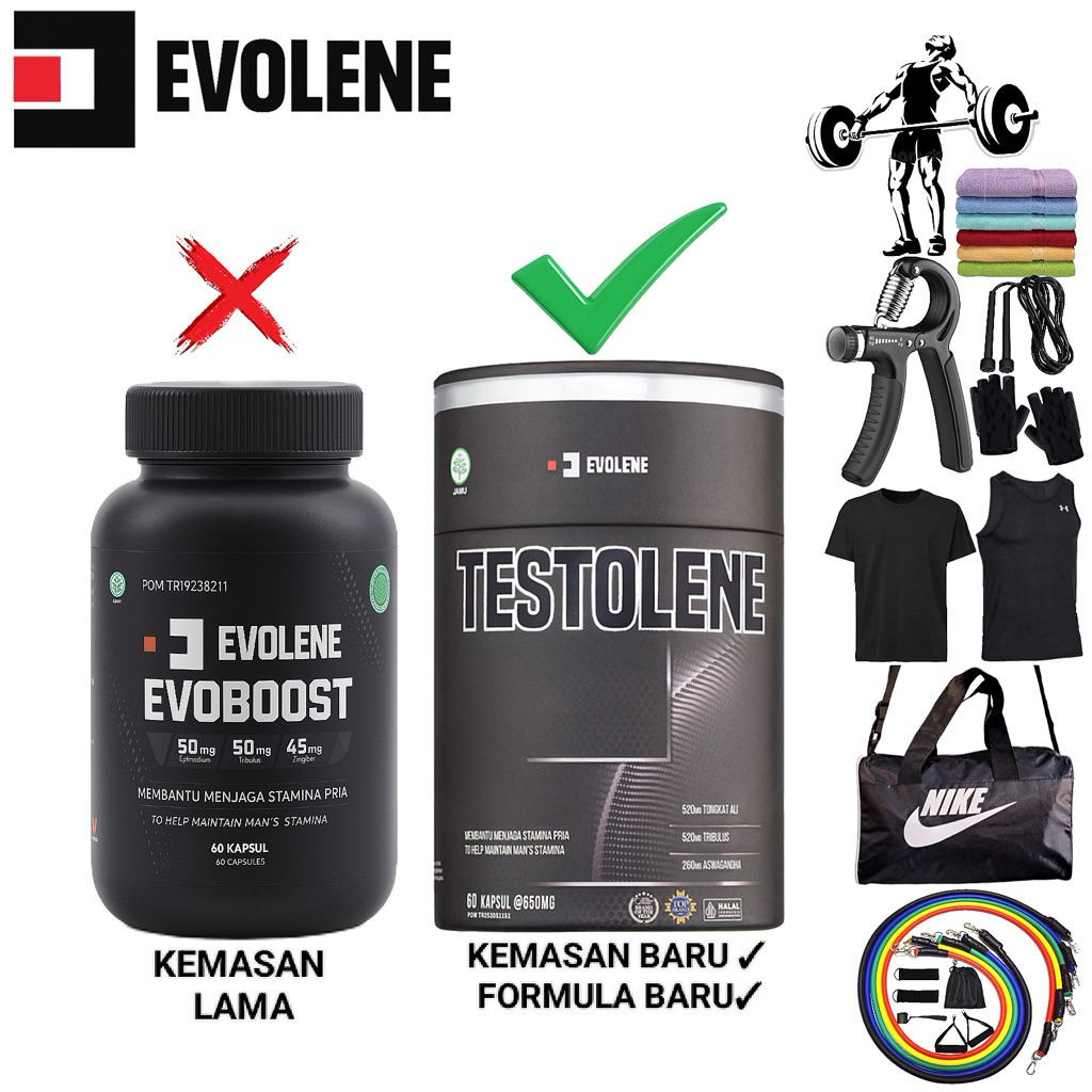 Evolene - Evoboost / Testolene 60 kapsul Hormon Testoteron Booster