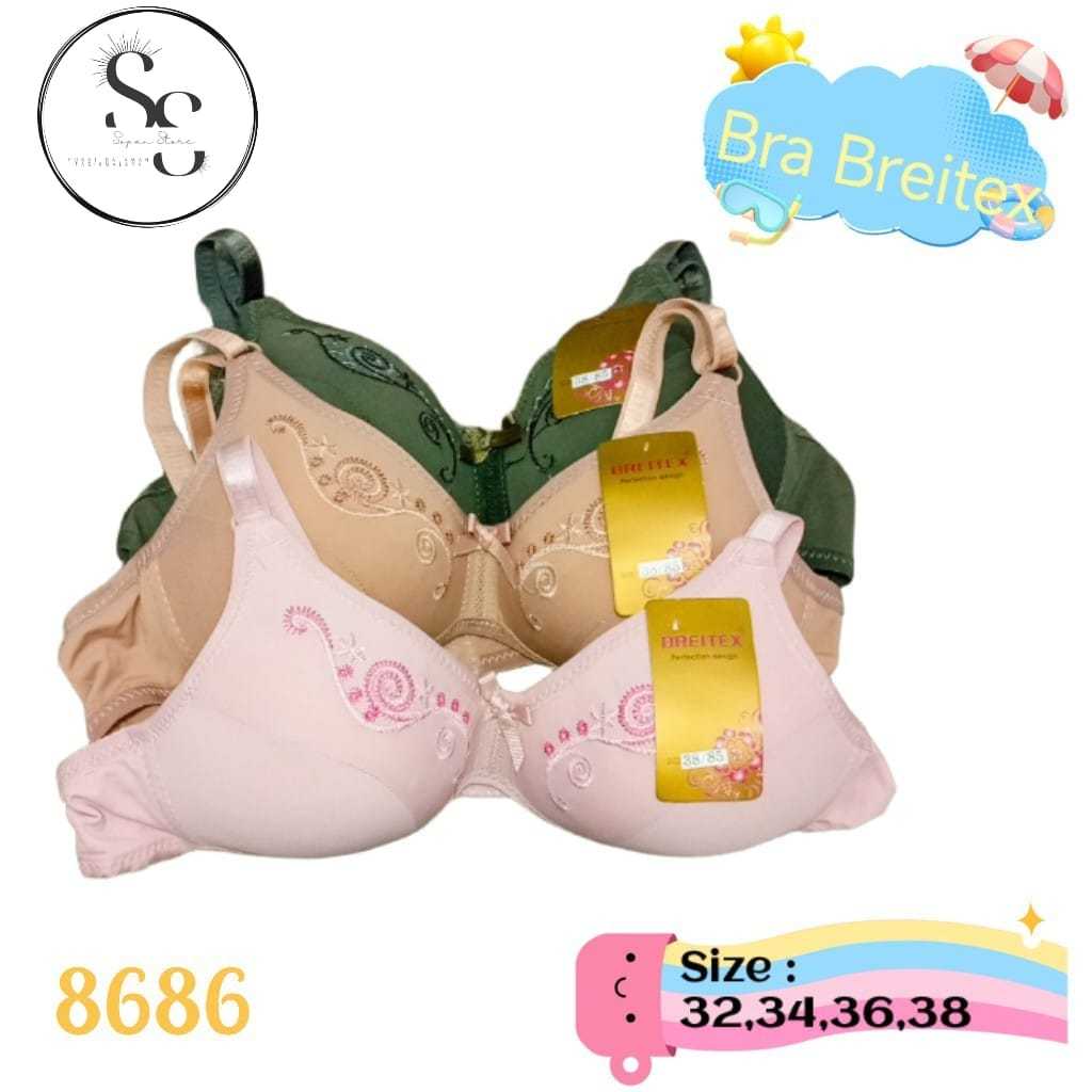 BRA BREITEX WANITA BORDIR TANPA KAWAT KAIT 2 - 8686