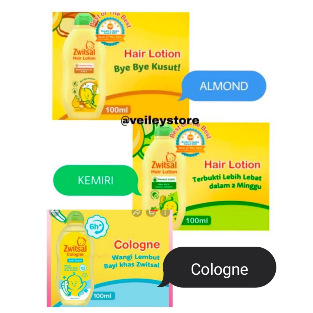 Zwitsal Hair Lotion 100 ml / Zwitsal Cologne 100 ml