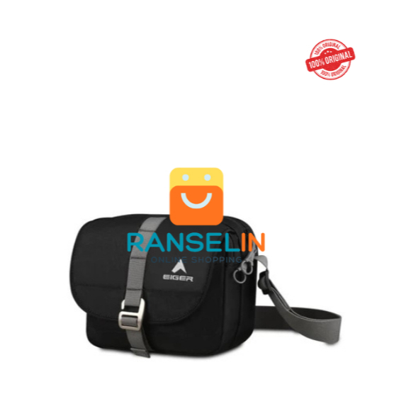 Tas Selempang EIGER1989 Descent - Warna Hitam, Biru, Desain Stylish, 24.5x7x18 cm