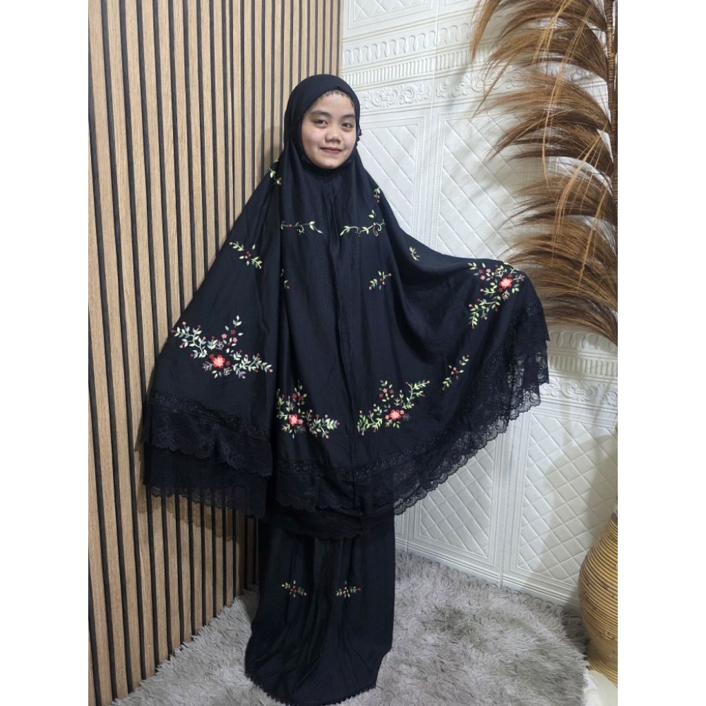 mukena dewasa/mukena hitam/mukena bordir Bukittinggi