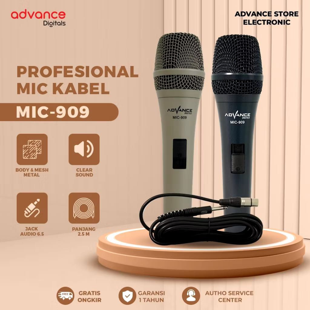 MIK KABEL ADVANCE 909, FUUL BESI, MIK VOCAL JERNIH dan pekka