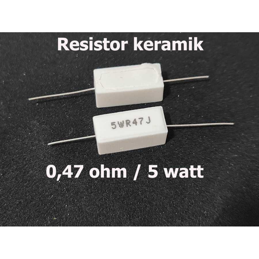 Resistor keramik 0,47 ohm 5 watt R33J 5W / kapur 0.47 ohm