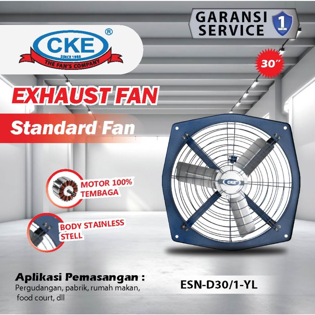 CKE Exhaust Fan ESN-D30 30 Inch Exhaust Dinding Kipas Ventilasi Udara
