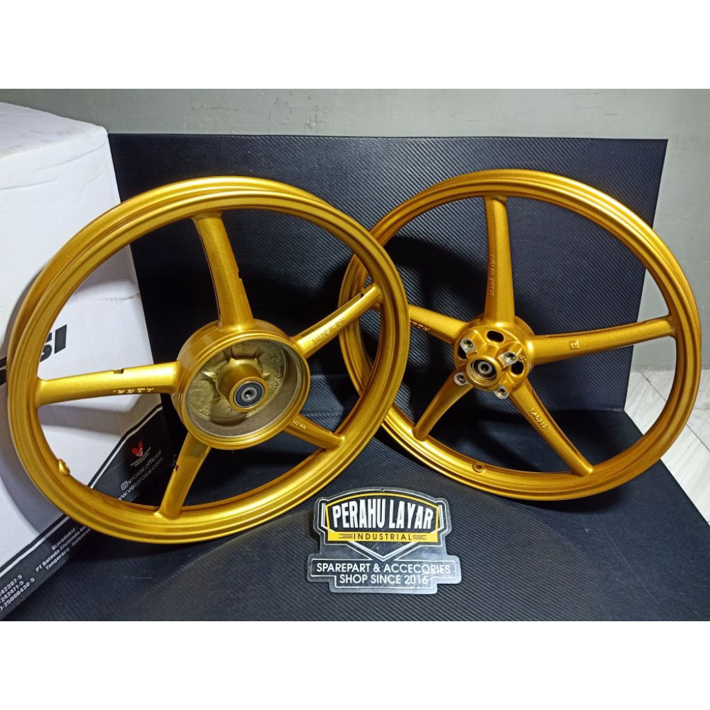 Velg Pelg Vrossi Sprint Sanca copy replika RCB Set Yamaha Gold ukuran 140/160 Ring 17