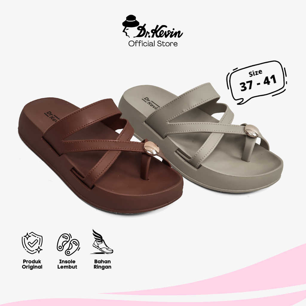 Dr. Kevin Sandal Selop Wanita Hak Rata Flat Sandals 571-149