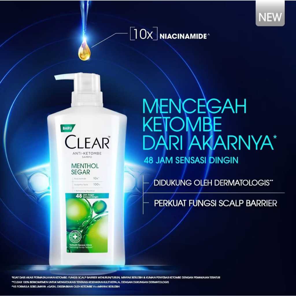 CLEAR  Shampoo 850ml Anti Ketombe Menthol/Shampo Clear Menthol 850ml