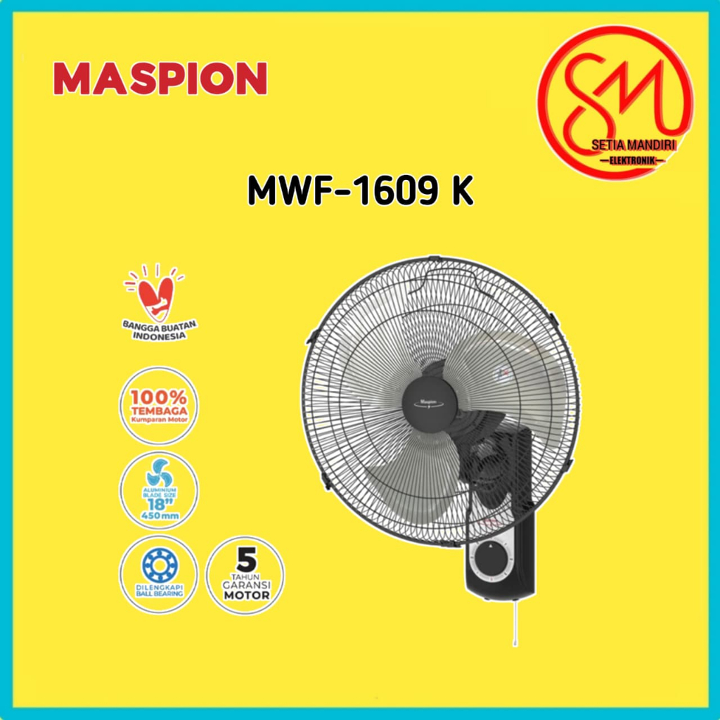 Maspion Wall Fan Kipas Angin Dinding 16 Inch MWF-1609 K
