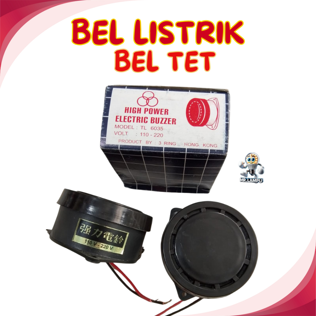 BELL LISTRIK TEET/BEL TET BUZZER AC 220V Buzzer Industri, Bel Sekolah, Bel Pabrik, Alarm Listrik AC