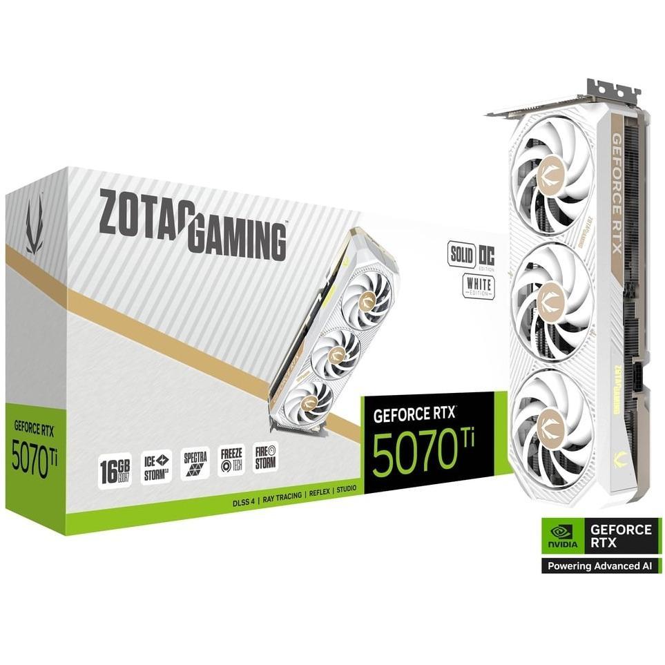 ZOTAC GAMING GEFORCE RTX 5070 TI SOLID CORE OC WHITE EDITION 16GB GDDR7 ZT-B50710Q2-10P