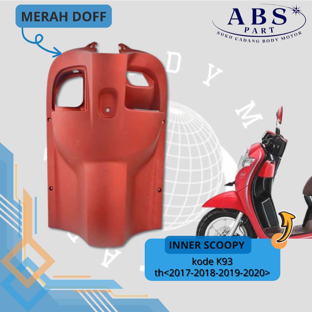 Cover Inner DASBOR Kontak MERAH DOFF Scoopy fe esp new K93 2017 2018 2019 2020