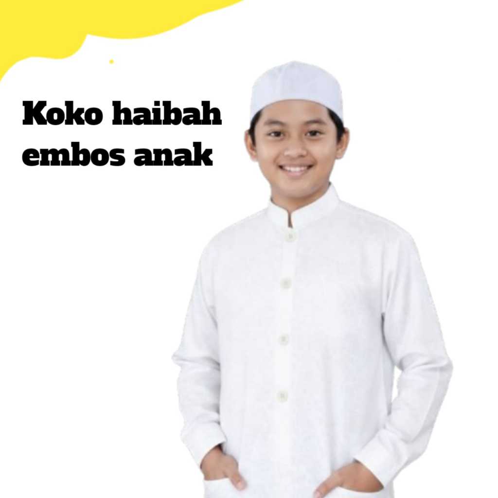 BAJU KOKO HAIBAH EMBOS ANAK SANTRI MAJLIS SERAGAM HADROH DLL