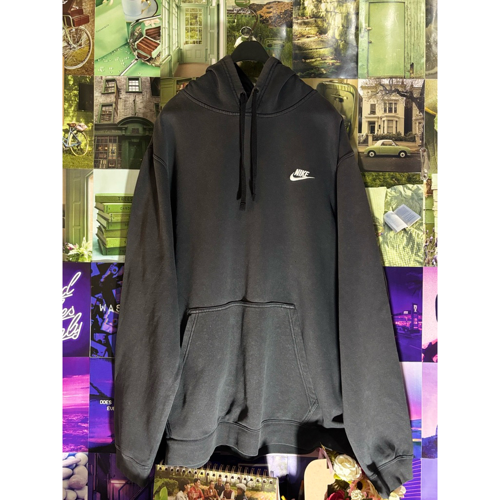 Nike French Terry Black Hoodie Preloved