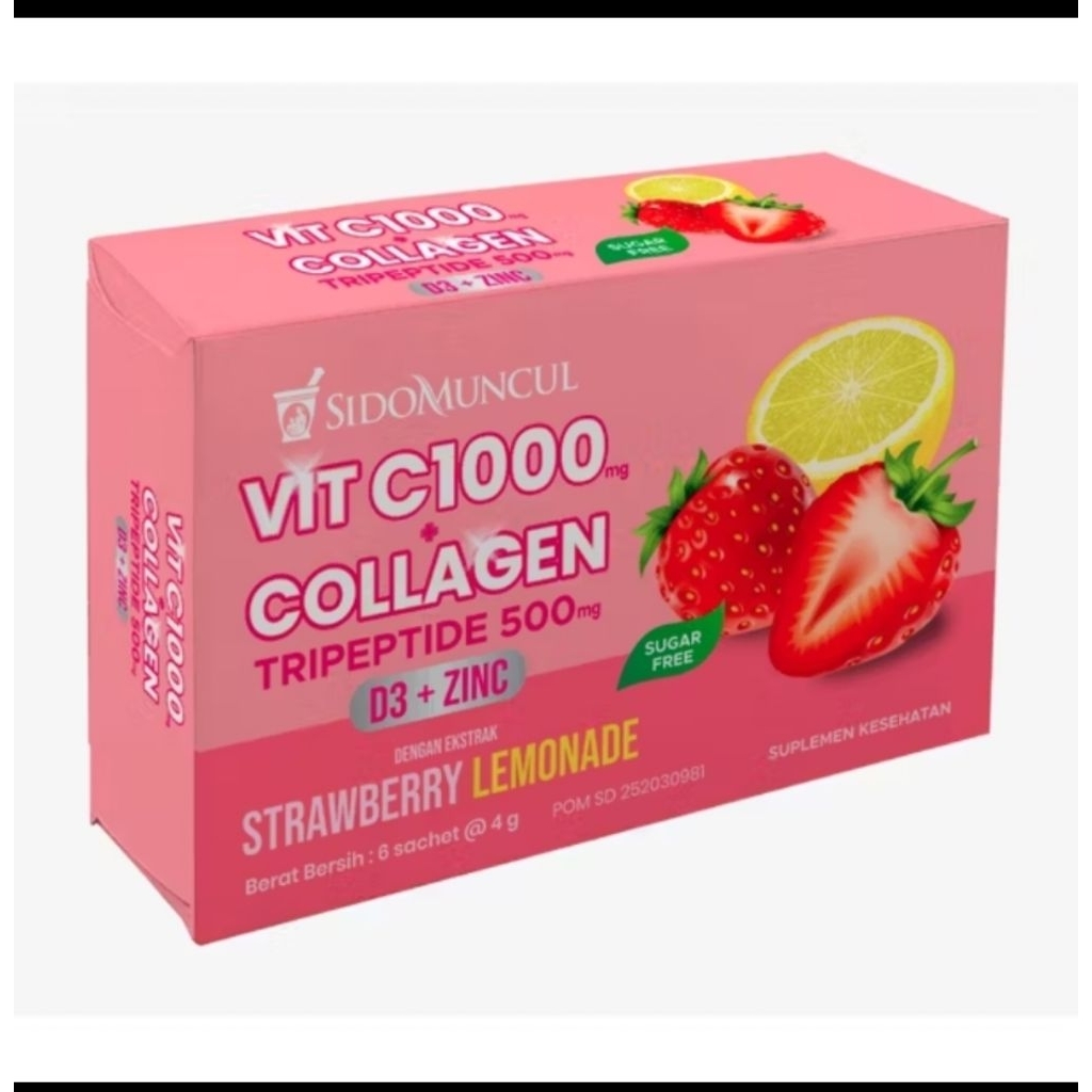 SIDOMUNCUL VIT C1000 COLLAGEN Tripeptide 500mg vit D3+Zinc
