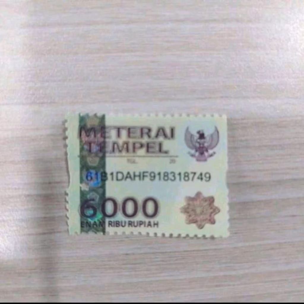 Meterai 6000 Enam Ribu original asli Meterai 6 Ribu Tempel original