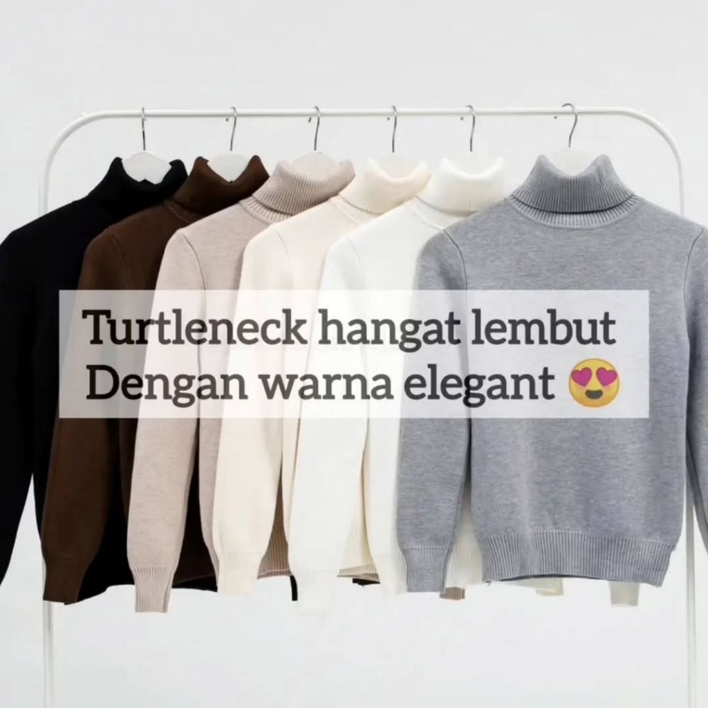 Turtleneck Winter Wanita Sweater Thermal Atasan Longjohn Wanita Hangat Tebal Lapis Bulu Halus