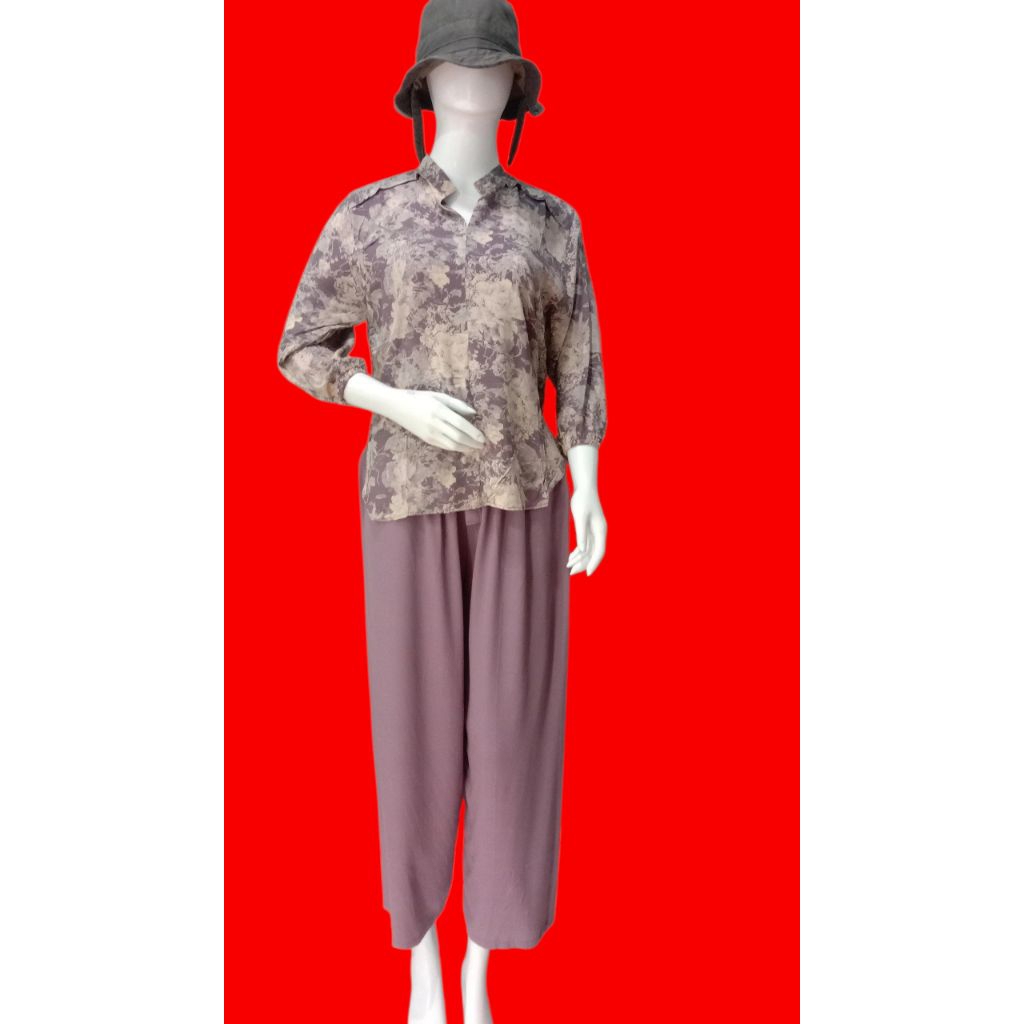 baju setelan wanita celana kulot rayon