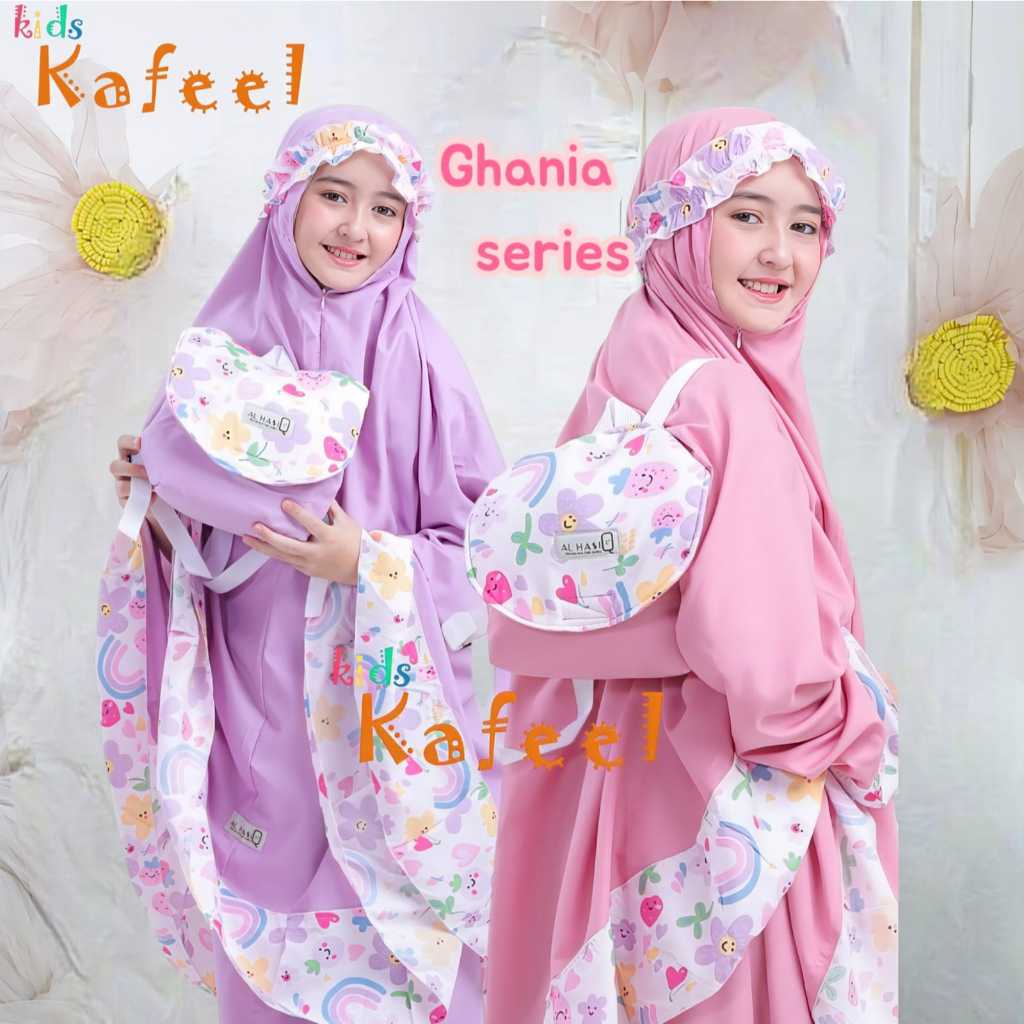 KAFEEL Mukena Anak Perempuan Tas RANSEL| Bahan Katun Mukena Anak Umur 2-12 Tahun