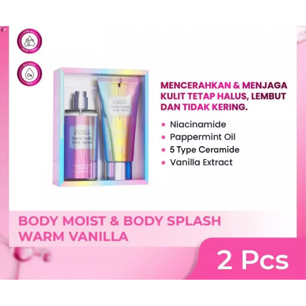 [New] Animate Body Mist & Body Splash Warm Vanilla