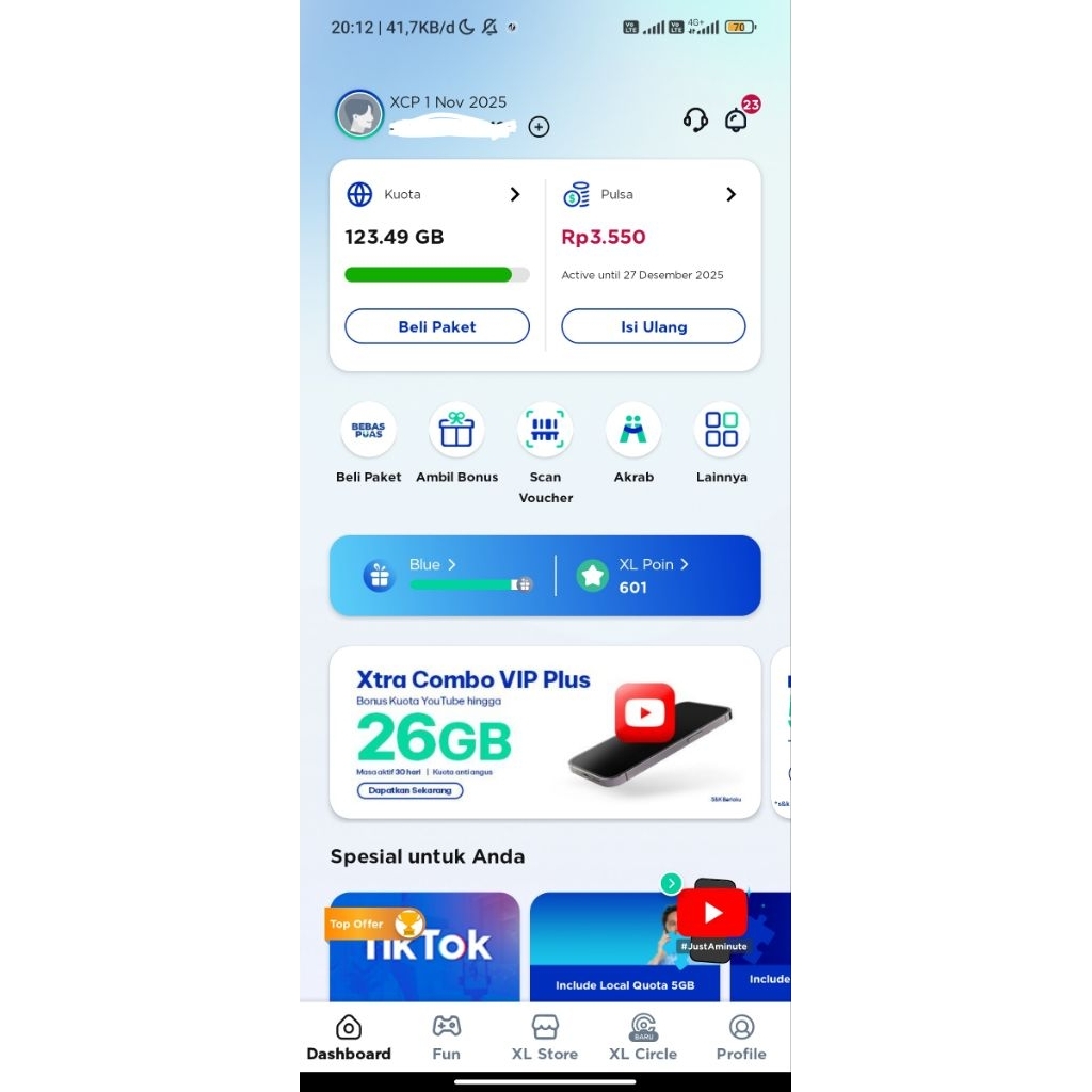 Kartu XL Xtra Combo Plus diskon 65%