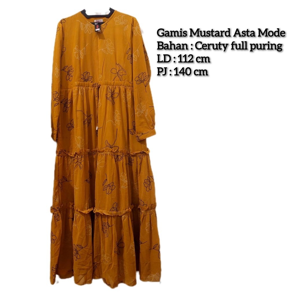 Gamis Mustard Brand Asta Mode