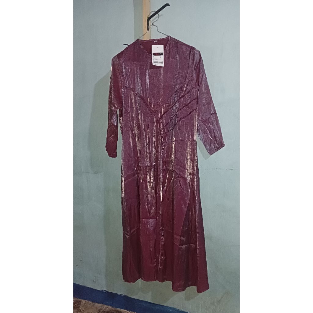Gamis wanita muslimah Shimmer|| gamis Shimmer || resleting belakang