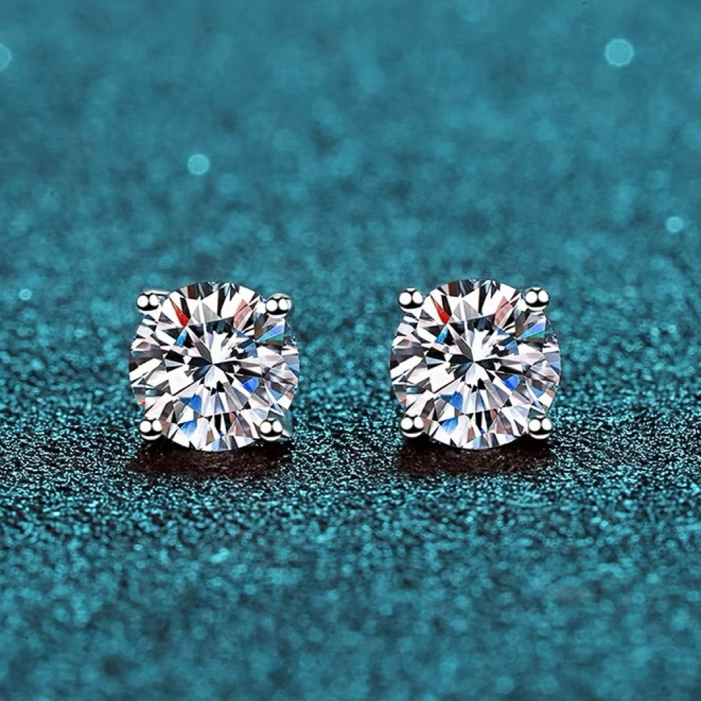 Berlian Moissanite Anting Silotare Sertifikat