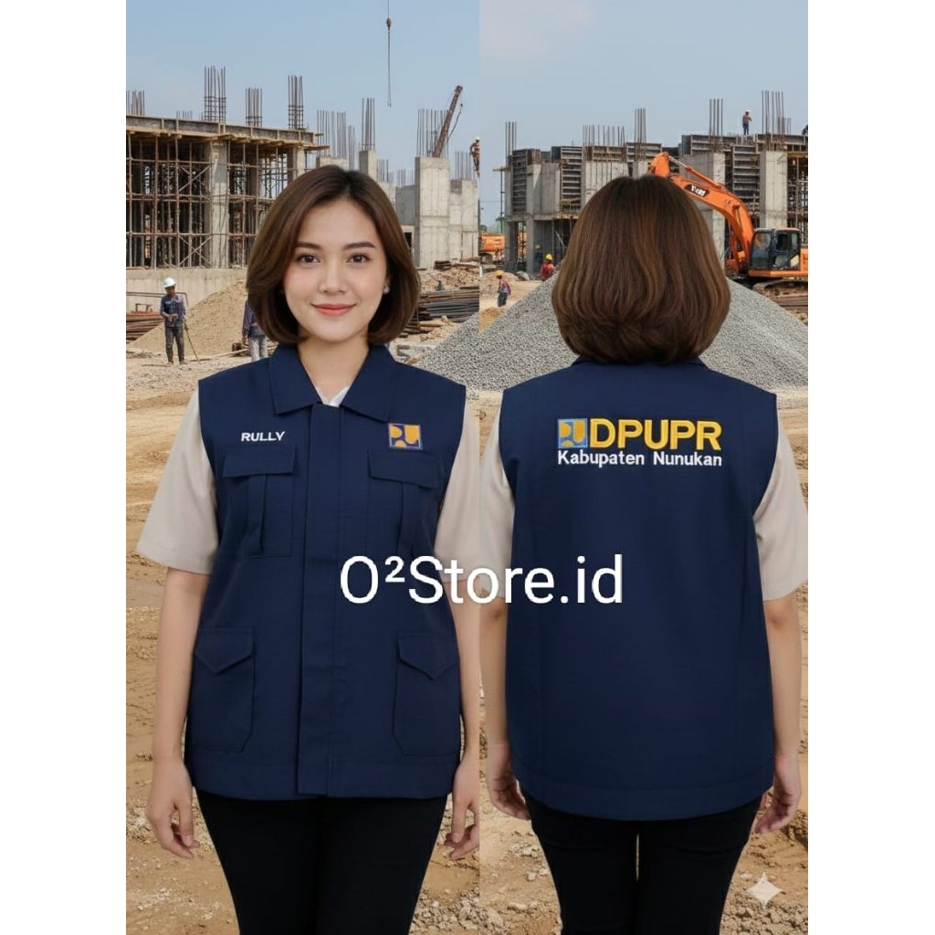 rompi pupr rompi bordir custome navy