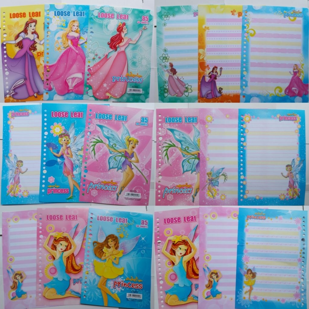 (50LEMBAR) LOOSE LEAF/ ISI BINDER KIKY A5-50 LEMBAR MOTIF PRINCESS