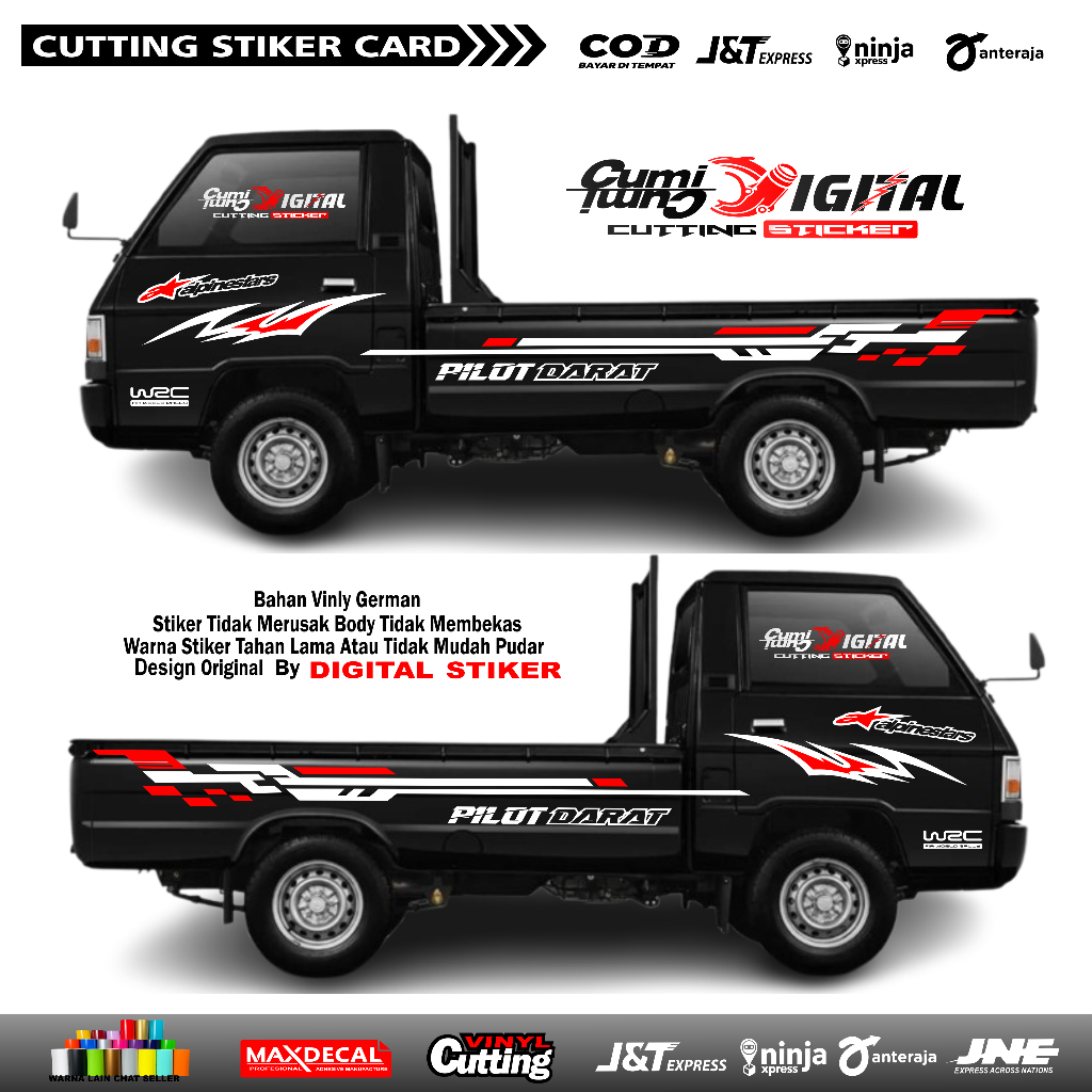 stiker cutting mobil pick up l300 sport stiker list strip mobil pick up l300 new bisa custom nama