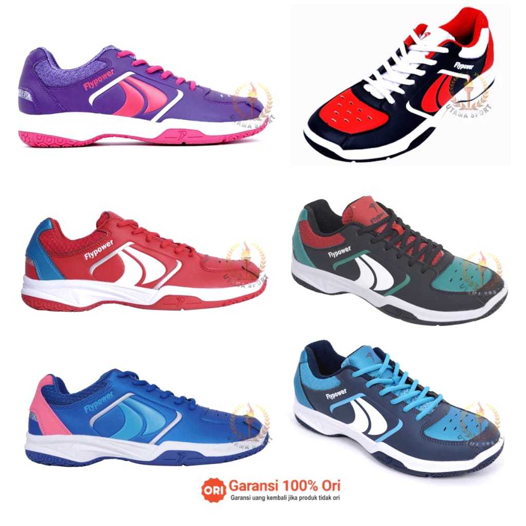 FLYPOWER Kalasan 06 Sepatu Badminton PU Microfiber Trendy Sporty Dewasa Anak