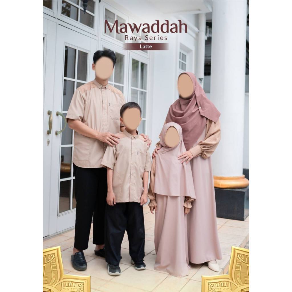 MAWADDAH SARIMBIT RAYA SERIES/KEMKO MAWADDAH & GAMIS MAWADDAH WARNA LATTE - D'IHSAN