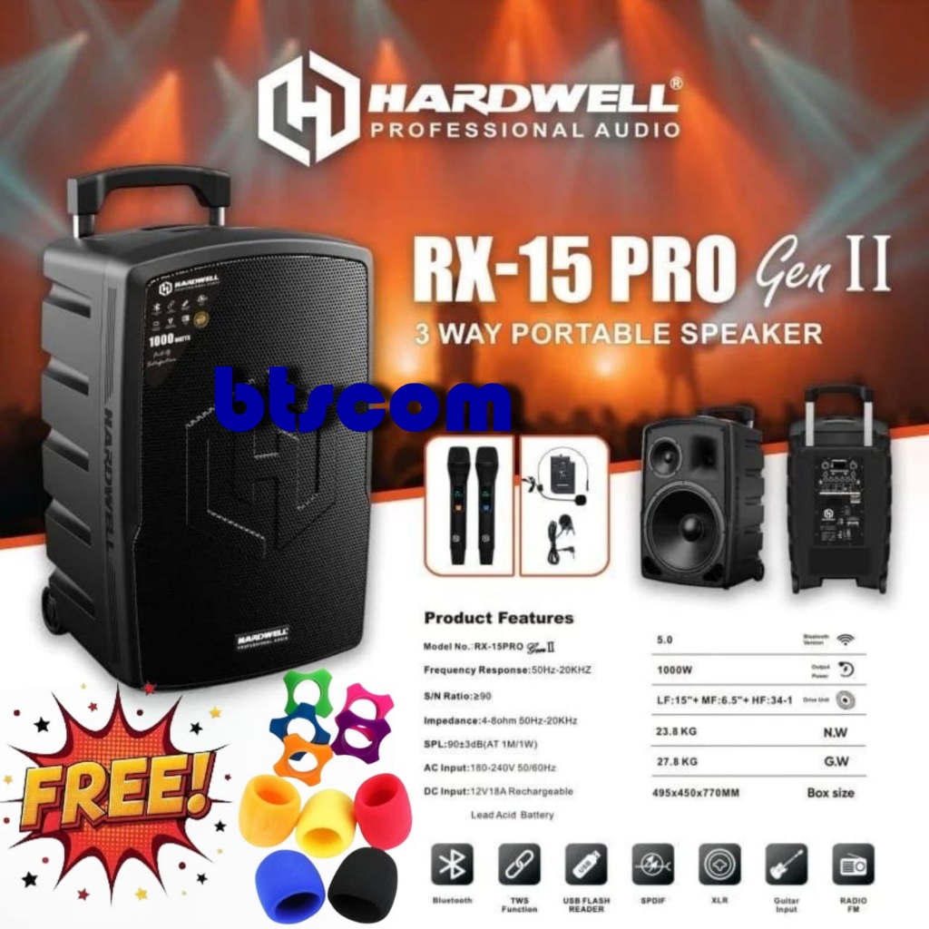 Speaker Portable Hardwell Rx15pro Original Speaker Portable Hardwell 15inch