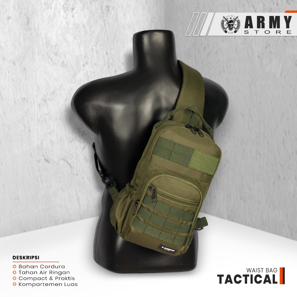 Tas Waist Bag SP 003 Hijau Tactical / Tas Selempang Outdoor Sepeda Hijau Army Multifungsi