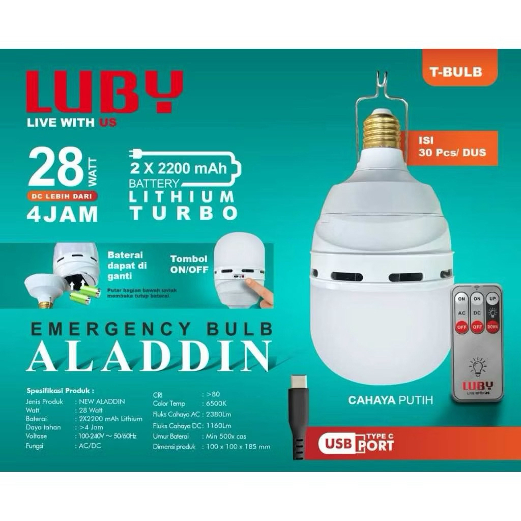 Lampu Emergency Luby Aladdin 28 Watt